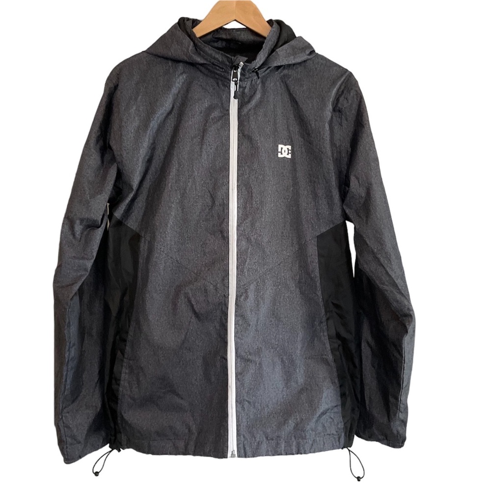EUC Vintage DC Shoes Men Medium Full Zip Verge Windbreaker Jacket Zip-a-way Hood